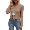 SECRETEYARD Womens Tie Front Cardigan Long Sleeve Rib Knit Shrug