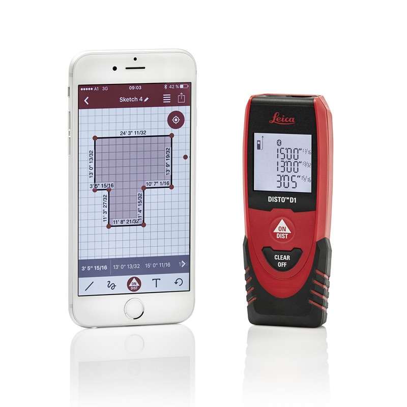 Leica Geosystems DISTO D1 120ft Laser Distance Measure with Bluetooth