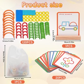 FIHODONE Montessori Toy from 3 Years, Montessori Puzzle Preschool Games Wooden Puzzle, Children's Toy Preschoolers Colour and Shape Cognition for 2 3 4 5 Years Old Baby Children