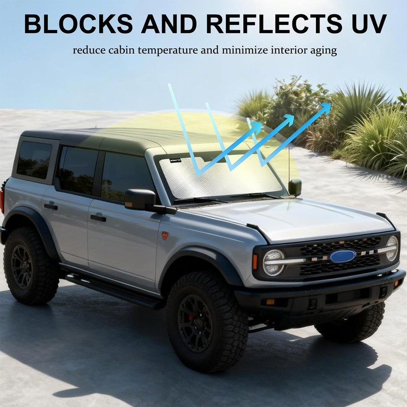 Windshield Sun Shade Compatible with Ford Bronco (Not for Bronco