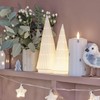 Lights4fun Set of 2 Indoor White Ceramic Light Up LED