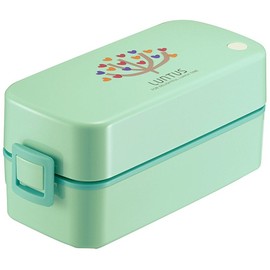 Asvel SS-T620 Lunch Box, 2 Tiers, Heart Full Tree, Bag Included, "Lantus" Green