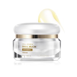MISSHA MISSHA Cell Renew Snail Mucin Vitamin C Cream 1.69 Fl oz, Hydrating Snail Mucin, Korean Skin Care for Improved Skin Texture & Youthful Glow, Mother's Day gifts