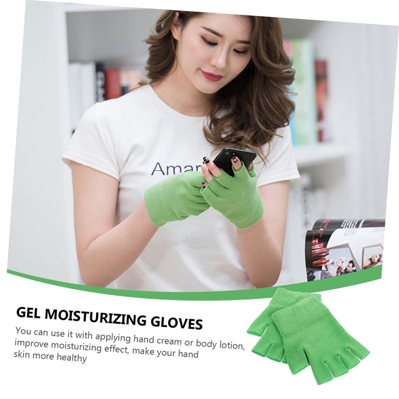 Baluue Fingerless Gel Moisturizing Gloves 2 Pairs for Hand Care