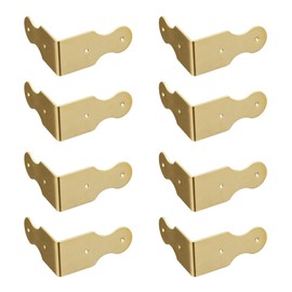 Vintage Box Corner Protectors, Brass Right Angle Guards Corner Braces for Desk Edges Table Jewelry Boxes Cabinets, Gold (Pack of 8)