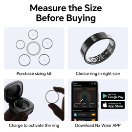 Smart Ring for Men and Women with Charging Case, Lifetime Free App Subscription, Ultra-Light and Thin Fitness Tracker, 24/7 Tracking of Activity, Health, Sleep, and Body Temperature (Gold Size 9)