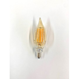 B&P Lamp® E12 Candelabra Base CA10 Shaped Amber Glass LED Bulb, 40 Watt Equivalent
