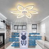 Dalouguan Ceiling Fan with Lights Remote Control, White Flower Ceiling