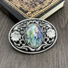 YOQUCOL American Western Cowboy Abalone Shell Pattern Stone Belt Buckle