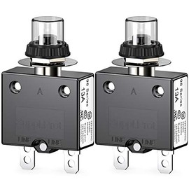 CLDIY Thermal Circuit Breaker 98 Series 13A 125/250VAC Push Button Reset for Circuit Breaker with Quick Connect Terminals and Waterproof Button Cover 32VDC Pack of 2