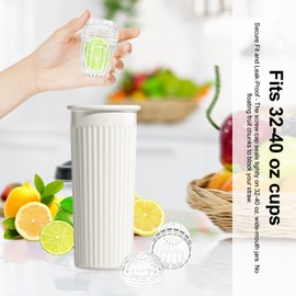 2-Pack Fruit Infuser Inserts for Wide Mouth Water Bottles, Leak-Proof Herb & Tea Strainer, BPA-Free Reusable Diffuser Compatible with 32-40oz Tumblers (Ice Cube Compatible) ﻿