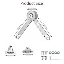 WWYSSZ Pack of 2 Soft Close Lid Support Hinges Flap Holder with Locking Flap Fitting Flap Support Lid Support Hinge for Kitchen Door, Cupboard Door, Wardrobe Opening Angle 75°/90°/110°