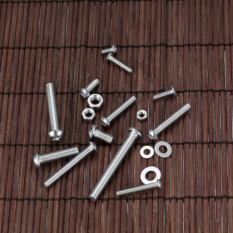 Ewwtrey 720 Pieces M3 M4 M5 Galvanised Screws with Nuts