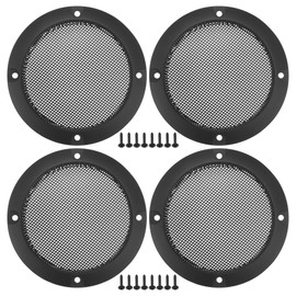 ACROPIX Universal 3" Car Speaker Grills Cover Mesh Round 3 Inch Audio Speaker Subwoofer Guard Protector Case with Mounting Screws Iron Matte Black - Pack of 4
