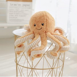 NatureMan - Muñeca de peluche de pulpo de 15.7 pulgadas, animales de peluche de pulpo suave, regalos de cumpleaños para niñas y niños (café)