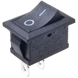 Yoiilnz 10Pcs KCD1 6A250V 10A125V On/Off Boat Rocker Switch 2 Pin Position Snap Can be Used for 12V 110V 250V Black Toggle Switches