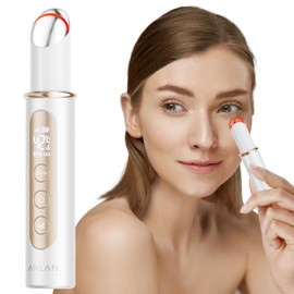 Face Massager, ANLAN Eye Massager 3 Types EMS Gua Sha 40°C ± 2°C Warm Compress [LED Display] 11000±2000RPM Vibration Face Massage Red Light Lamp Face for Dark Circles Removal