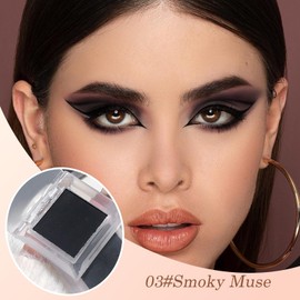 Matte Single Eyeshadow with Dual-ended Stick- High Long-Lasting Smudge Proof, Smooth Blendable Powder for Sensitive Eyes, Waterproof & Sweat-Proof Formula, Perfect for Everyday Makeup Smokey Eye