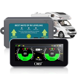 Wireless RV Leveling System, Smart Electronic Camper Leveler, Automatic Trailer Level Indicates, Cool Gadgets RV Accessories, Dedicated Portable Screen with Transmitter