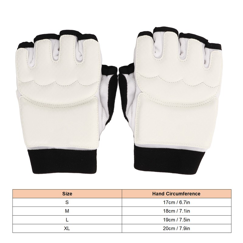 1 Pair Taekwondo Gloves Breathable Elastic Half Finger Kickboxing Boxing
