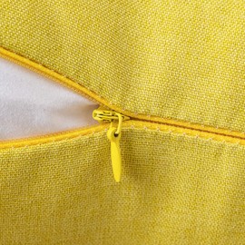 Miulee Set of 2 Waterproof Cushion Covers, Outdoor Sofa Cushion Covers, Decorative Modern Cushion Covers, Linen Look Polyester, for Garden, Sofa, Living Room, Bed, 30 x 50 cm, Yellow