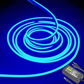 dobestyou Neon LED Strip Lightsï¼5M Blue 12V DC 600 SMD2835 LEDs Waterproof Rope Light for Indoor Outdoor Home Decorationï¼ with Power Adapterï¼
