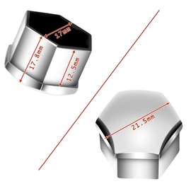 Selyse Pack of 20 Caps Wheel Bolts 17 mm Plastic Groove Universal Wheel Nuts Caps with Removal Hooks (Silver)