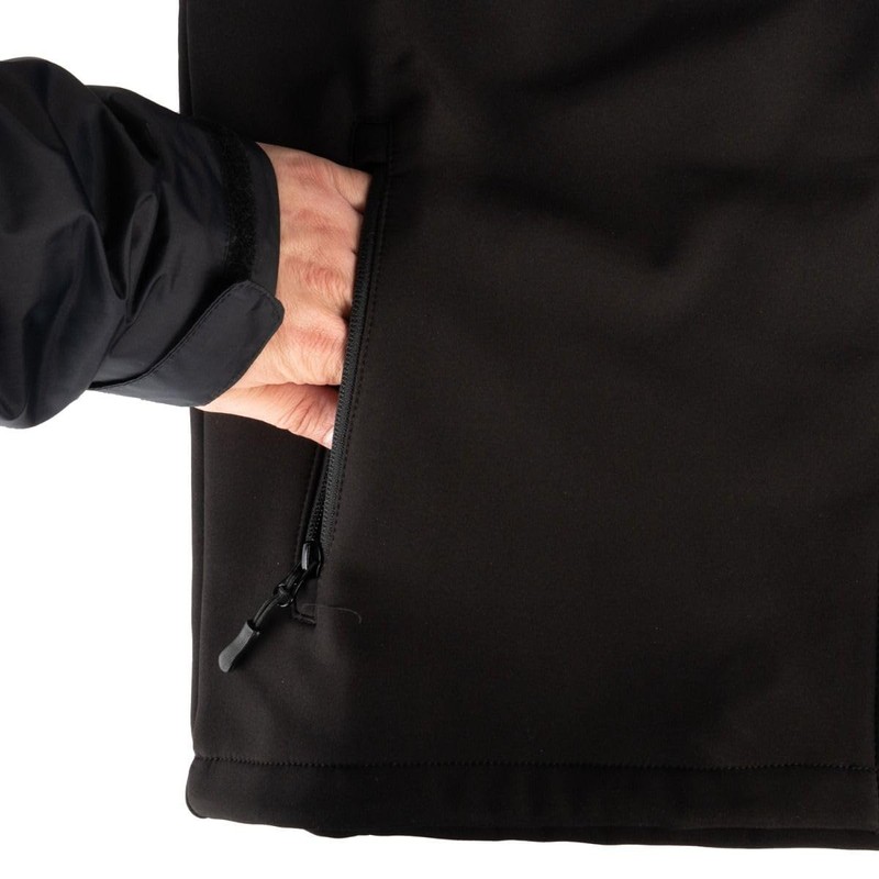 RYNO GEAR WINDPROOF/WATER-RESISTANT SOFT SHELL JACKET (BLACK) 1XL