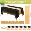 Jeffbaubl 6 Set Tablecloths and Satin Table Runner, 6 Black