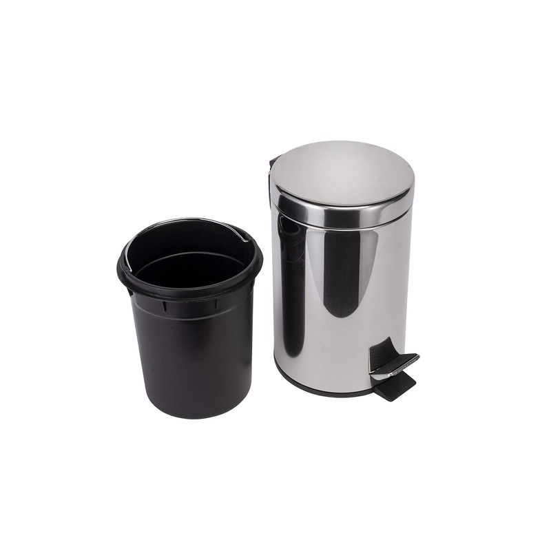 Croydex 3 Litre Chrome Pedal Bin with Soft Close