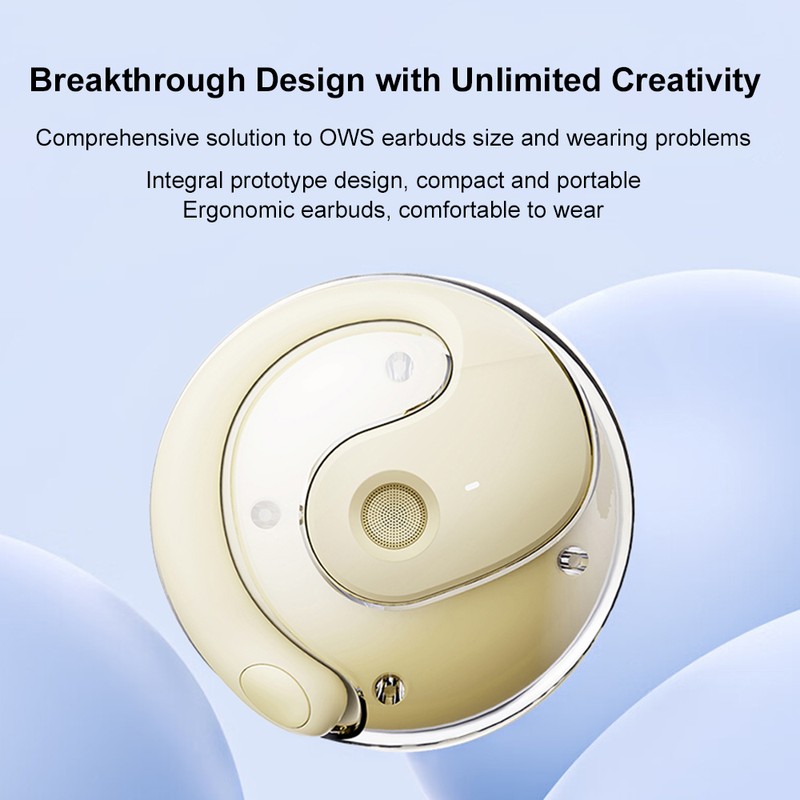 Wireless Earbuds OWS Stereo Sound BT5.4 Earphone IPX5 Waterproof Ergonomic