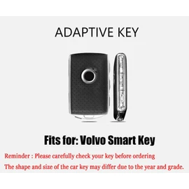 TECART Key Fob Case Protection Shell Accessories Fit For Volvo XC90 XC60 XC40 S60 S90 V90 V60 Polestar 1 T5 T6, A Keychain-black, A keychain-black