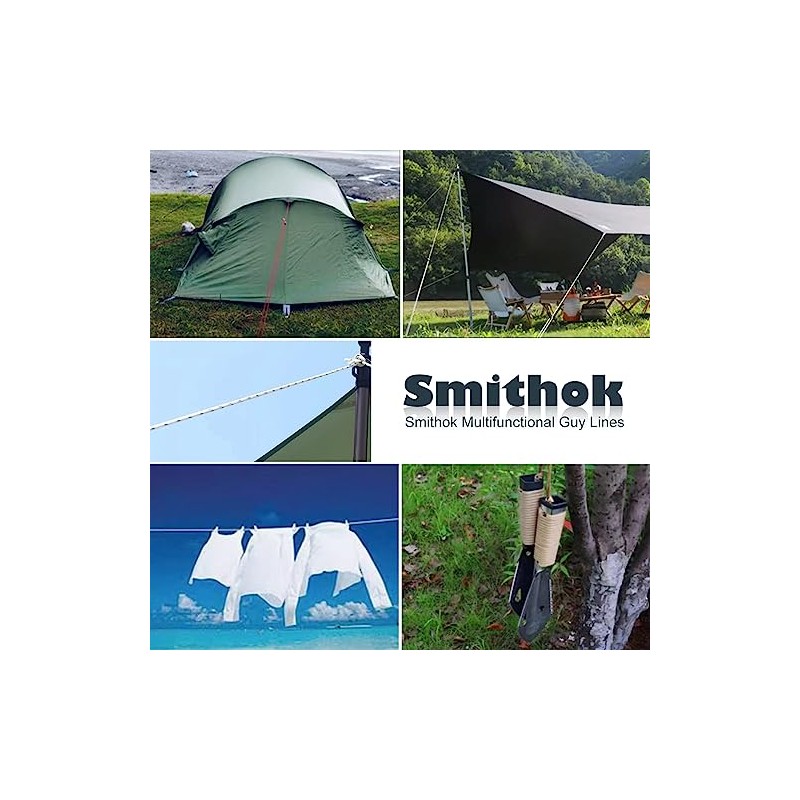 Smithok Ultralight Tent Guy Lines - 16.4ft Adjustable Cords