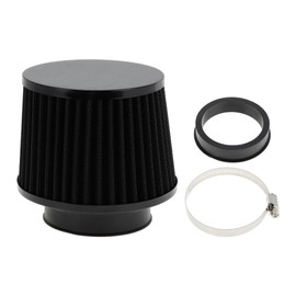 TUCKBOLD Engine Air Filter 76mm/63mm High Flow Cylinder Clamp-On Cold Air Intake Filter Closed-Top Cool Air Filter Cleaner 1 Clamp, 1 Adapter Black for Car