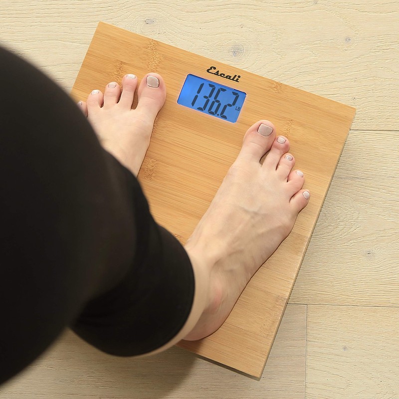 Escali Bamboo Digital Electronic Bathroom Scale for Body Weight, Bath
