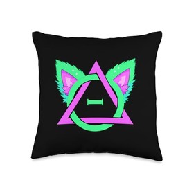 Quadrobics Therian ears and paws Therianthropy Quads Throw Pillow