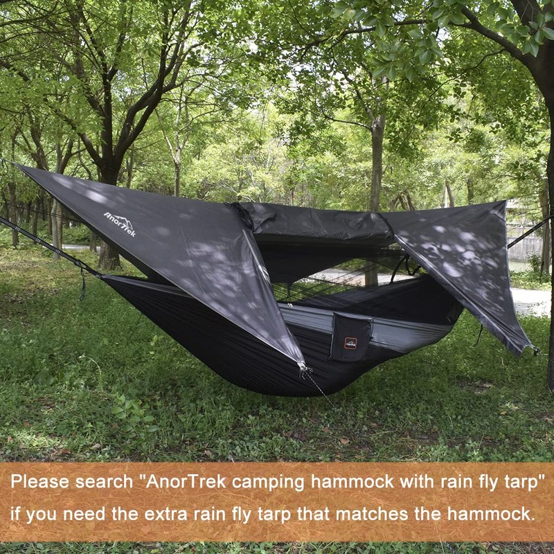 AnorTrek Camping Hammock with Mosquito Net, Double & Single Lightweight