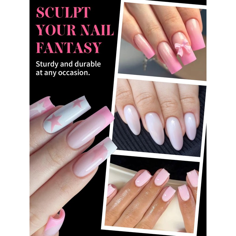 EBANKU 120 PCS Pink Matte Round Curved Dual Nail Forms