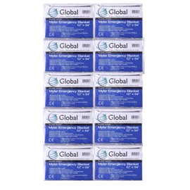 Global 10 PACK • Emergency Solar Blanket Survival Safety Insulating Mylar Thermal Heat