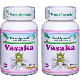 Planet Ayurveda Vasaka, 500mg Veg Capsules - 2 Bottles