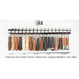 LILQ 54mm Bottomless Naked 3 Ears Portafilter | Compatible with 54mm Breville Machines | Stable Handle (Rosewood, 54mm Breville)