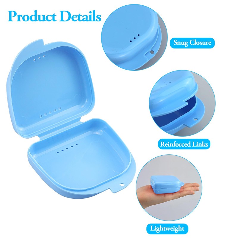 3 Pcs Retainer Case, False Teeth Container, Partial Mouth Guard
