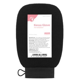 Fatima's Garden Exfoliating Kessa Glove - Natural Spa Scrubber, Black (1 Glove)