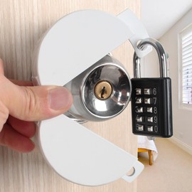 Door Handle Lock, Door Knob Lock Out Device,Cover to Disable The Doorknob/Faucet/Valve, Prevents Turning of Door Knob and Access to Keyhole, Operating The Knob (Password Hanging Lock)