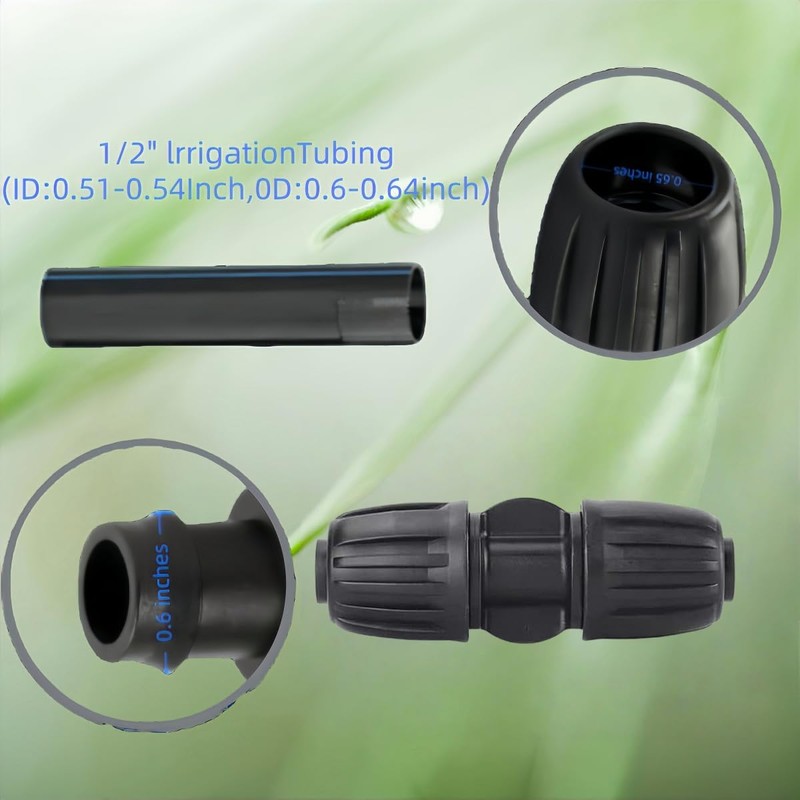 1/2 Inch Drip Irrigation End Caps & Plugs - Leak-Proof,