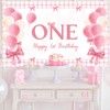 Roetyce 1st Birthday Decorations for Girls, Bow 1st Birthday Banner,