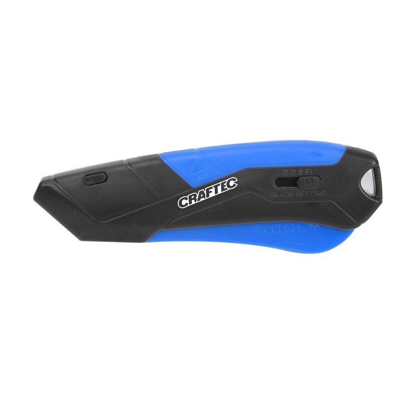 Craftec Retractable Utility Knife Box Cutter with Holster & Lanyard