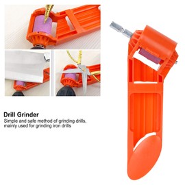 Drill Bit Sharpener, Portable Straight Shank Twist Drill Grinder Sharpening Machine,Grinding Tool Incisive Polishing Machine Portable Hand Powered Tool for Grinding Iron Drills (Orange)