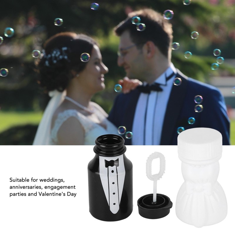 26 Pieces Wedding Bubble Bottles, Mini Bubble Bottles in Black
