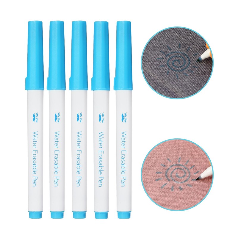 Mr. Pen- Fabric Markers for Sewing, 5 Pack, Blue, Erasable,